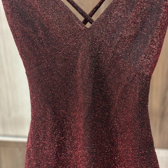 SHEIN Red Shimmer Bodycon Dress Size S | Glamourous Night-out Dress - Picture 3 of 9